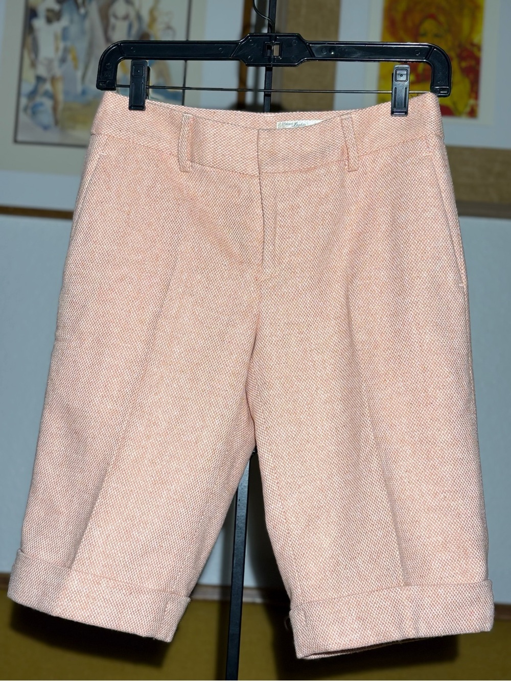 BEAMS Lights Pink Textured Bouclé Tailored Shorts - Size 38 (US 4/6)